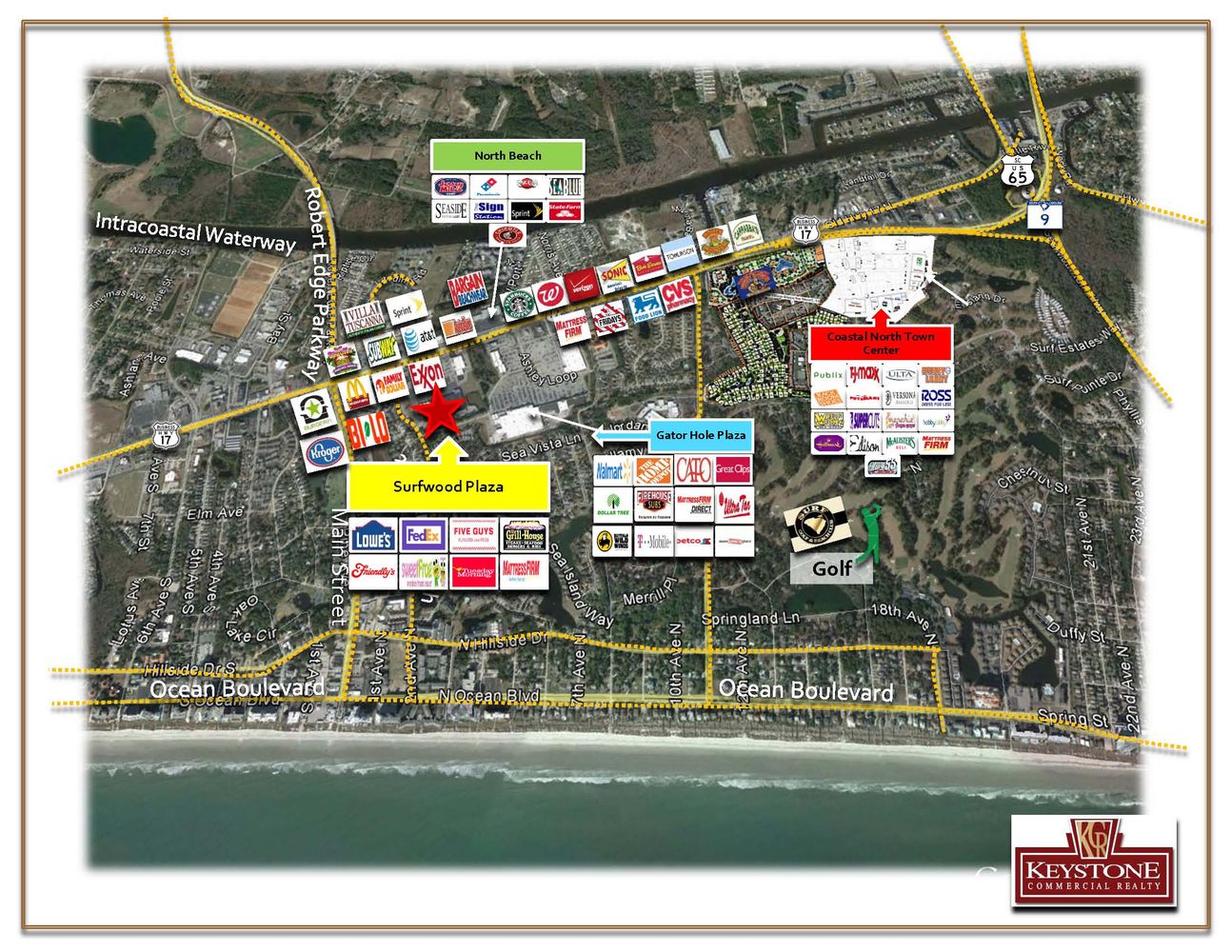 Surfwood Plaza Shopping Center: 202 Highway 17 N, North Myrtle Beach, SC 29582